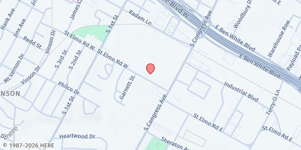 Map showing Foundation Communities - Sierra Ridge at 201 W. St. Elmo Rd., Austin, TX