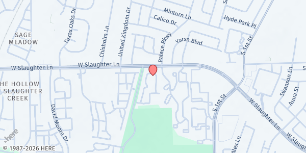 Map showing Foundation Communities - Trails at the Park at 815 W. Slaughter Ln., Austin, TX