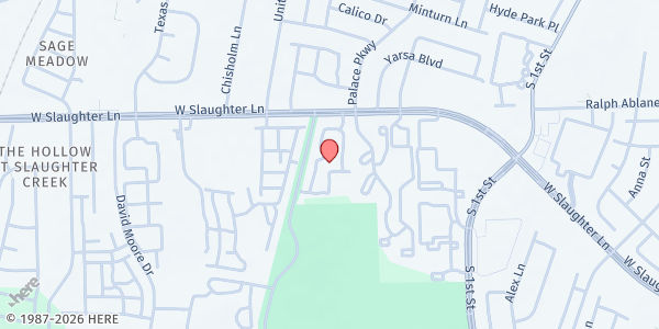 Map showing Foundation Communities - Trails at The Park at 815 West Slaughter Ln., Austin, TX