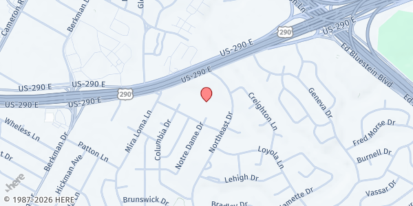 Map showing Foundation Communities - Vintage Creek at 7224 Northeast Dr., Austin, TX