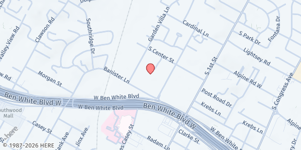 Map showing Galindo Elementary School at 3800 S. 2nd St, Austin, TX