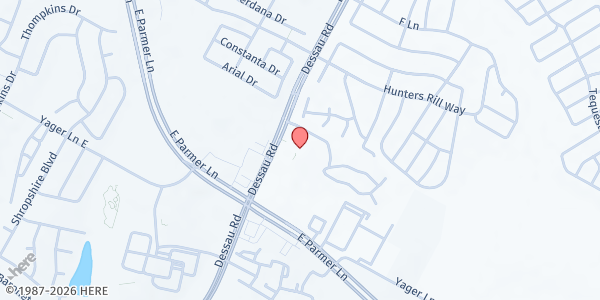 Map showing Harris Branch Senior Living at 12433 Dessau Rd., Austin, TX