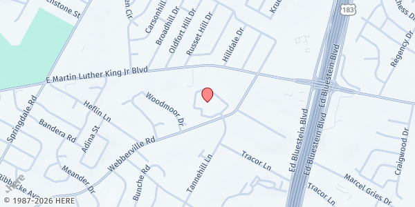 Map showing Heritage Pointe Apartments [Seniors Only] at 1950 Webberville Rd., Austin, TX