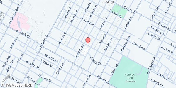 Map showing Hope Food Pantry Austin (Trinity Church) at 4001 Speedway, Austin, TX