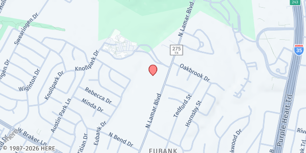 Map showing ICNARelief USA-NAMCC Food Pantry at 11900 N. Lamar Blvd., Austin, TX