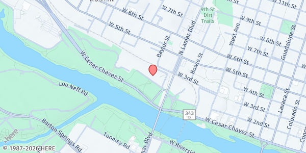 Map showing Lighter Loads ATX @ Townlake YMCA at 1100 W. Cesar Chavez St., Austin, TX