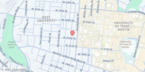 Map showing Micah 6 at 2203 San Antonio St., Austin, TX