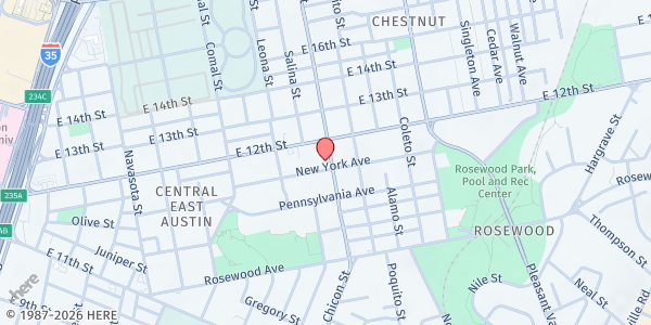 Map showing Mission Possible at 1190 Chicon St., Austin, TX