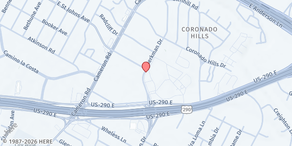 Map showing Nelson Field Mobile Pantry at 7105 Berkman Dr, Austin, TX
