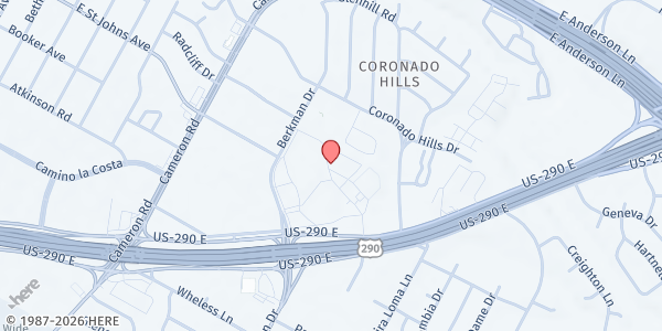 Map showing North Austin Mobile Pantry - Nelson Field at 7105 Berkman Dr., Austin, TX