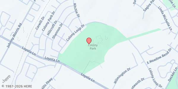 Map showing PARD - Turner Roberts Recreation Center at 7201 Colony Loop Dr., Austin, TX