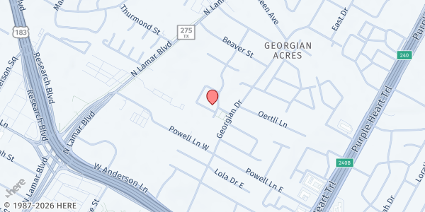 Map showing Pathways at Georgian Manor at 110 Bolles Cir., Austin, TX