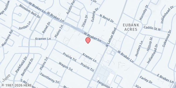 Map showing Society of St. Vincent de Paul - Austin at 901 W. Braker Ln., Austin, TX