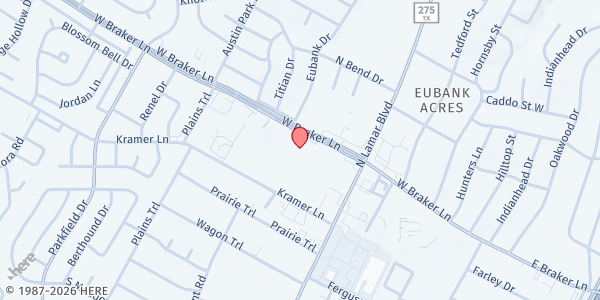 Map showing Society of St. Vincent De Paul Council at 901 W. Braker Lane, Austin, TX