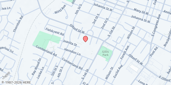 Map showing St. Vincent de Paul at San Jose Catholic Church at 2435 Oak Crest Ave., Austin, TX