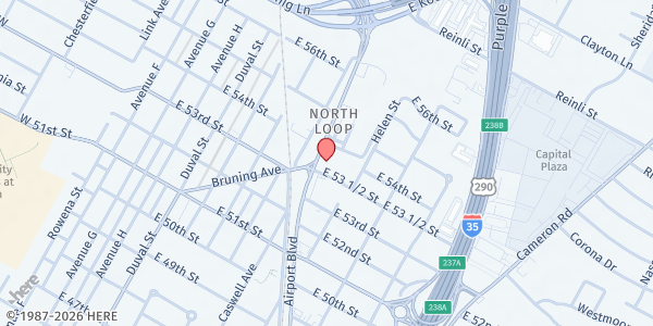 Map showing Travis County Community Center - Central Austin at 5325 Airport Blvd., Austin, TX