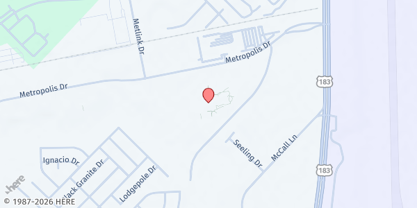 Map showing VA Clinic - South Austin Mobile Pantry at 7901 Metropolis Dr., Austin, TX