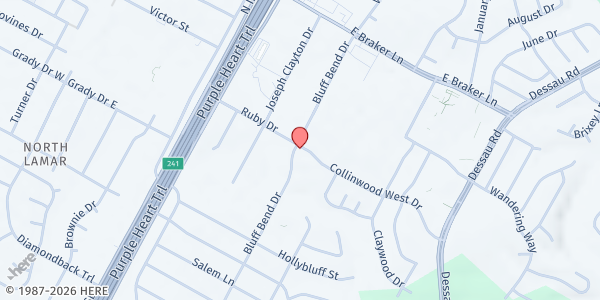 Map showing Village at Collinwood at 1001 Collinwood W. Dr., Austin, TX