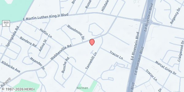 Map showing Welcome Table - St. James Episcopal Church at 1941 Webberville Rd., Austin, TX