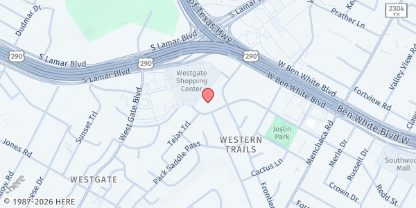 Map showing Western Trails Apartments at 2422 Western Trails Blvd., Austin, TX
