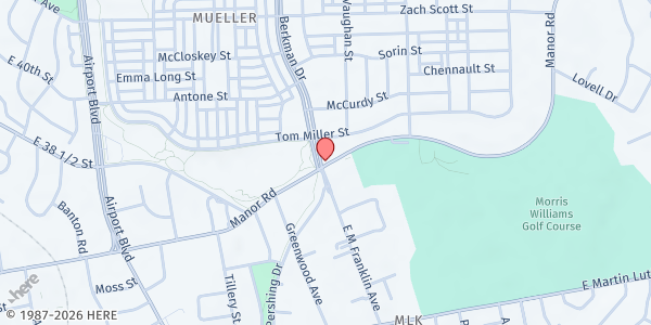 Map showing Wildflower Terrace Senior Apartments at 3801 Berkman Dr., Austin, TX