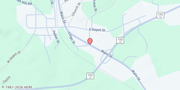 Map showing Mims Chapel Methodist Church Drydock Food Pantry at 13714 FM 729, Avinger, TX