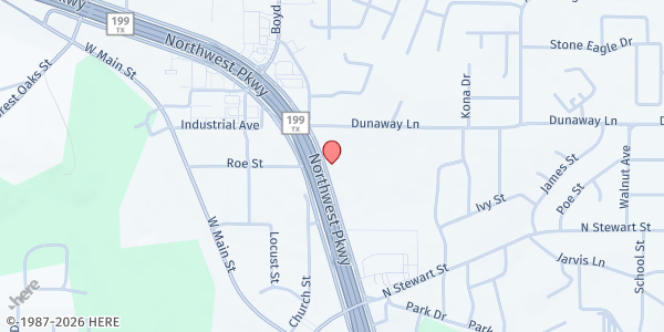Map showing Azle Church of Christ at 336 NW Pkwy St., Azle, TX