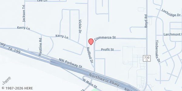 Map showing Community Caring Center at 317 Commerce St., Azle, TX