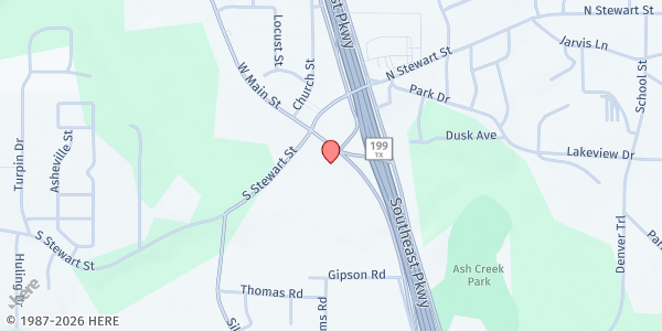 Map showing Project Hope at 128 E Main St, Azle, TX