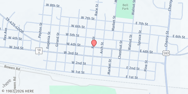 Map showing Wend Canst Food Bank at 806 S. Baird, Baird, TX