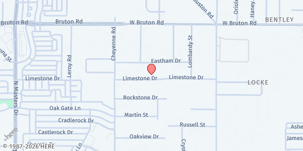 Map showing Fellowship Pentecostal Church Of God at 11025 Limestone Dr, Balch Springs, TX