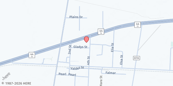 Map showing Banquete Senior Citizens Center at 4359 Fourth St., Banquete, TX