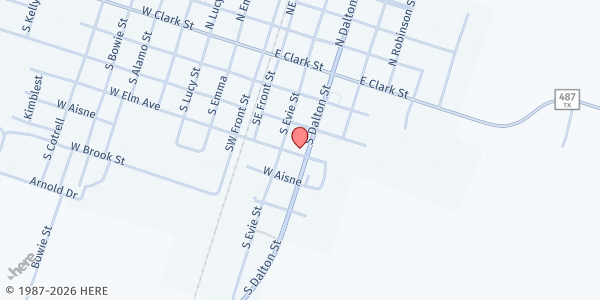 Map showing Holy Temple Church (Mobile Pantry Site) at 325 Dalton St., Bartlett, TX