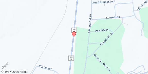 Map showing ITS HUH Ministry - Open Door Soup Kitchen at 987 State Hwy. 95 N., Bastrop, TX