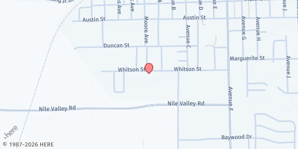 Map showing EACGC Bay City Senior Center at 904 Whitson St., Bay City, TX
