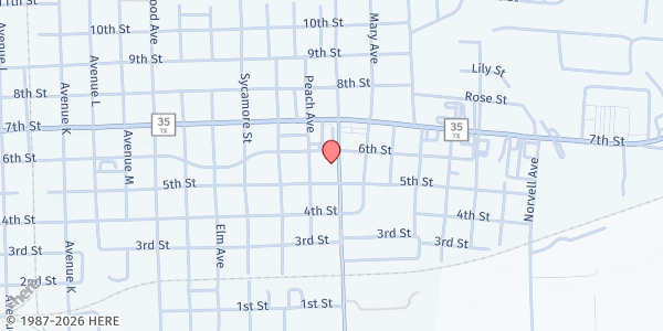 Map showing Harvest House at 2204 Nichols Ave, Bay City, TX