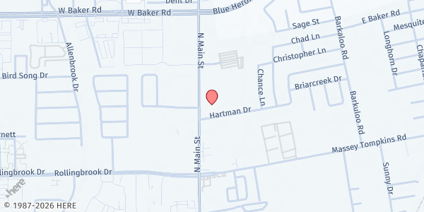 Map showing Baytown Meals On Wheels Main Office at 3900 N. Main St., Baytown, TX