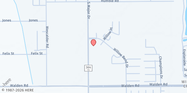 Map showing Beaumont SDA Church at 3175 S. Major Dr., Beaumont, TX