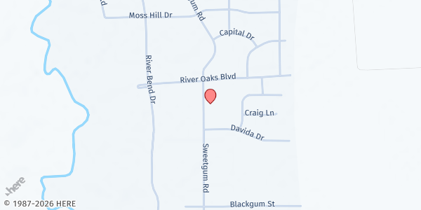 Map showing Bevil Oaks at 7390 Sweetgum Rd., Beaumont, TX