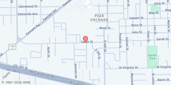 Map showing Market To HOPE (Help Other People Eat) at 3370 Sarah St., Beaumont, TX