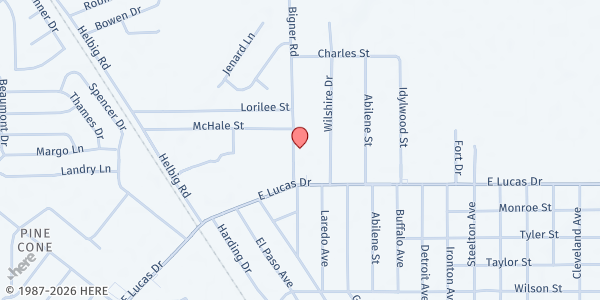 Map showing Surviving Parents of SETX Hope Food Pantry at 5040 Bigner Rd., Beaumont, TX