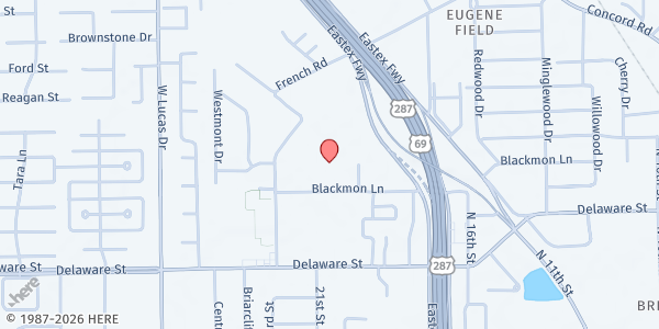 Map showing The Apostolic Church of Beaumont at 3690 Blackmon Ln., Beaumont, TX