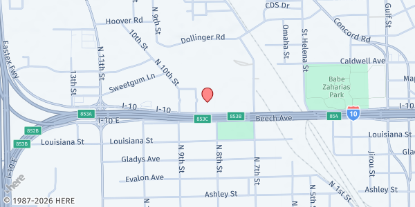 Map showing The Salvation Army - Beaumont at 2350 I-10 Frontage Rd., Beaumont, TX