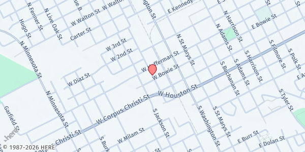 Map showing Beeville Vineyard at 210 N. Monroe, Beeville, TX