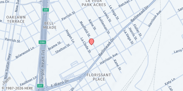 Map showing Rayo de Luz Pantry at 900 Maxfield St., Bellmead, TX