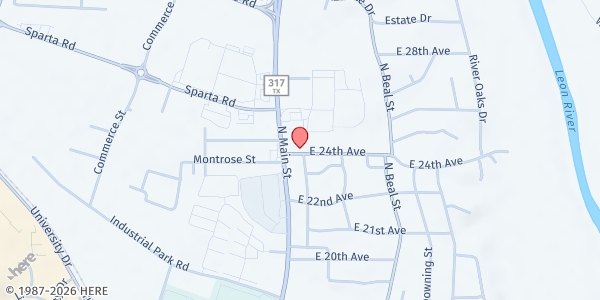 Map showing Christ the King Catholic Church at 210 East 24th, Belton, TX