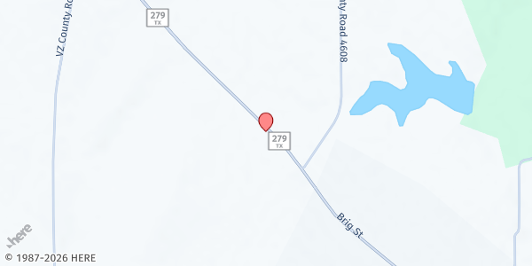 Map showing Flatwood Food Pantry at 6705 FM 279, Ben Wheeler, TX