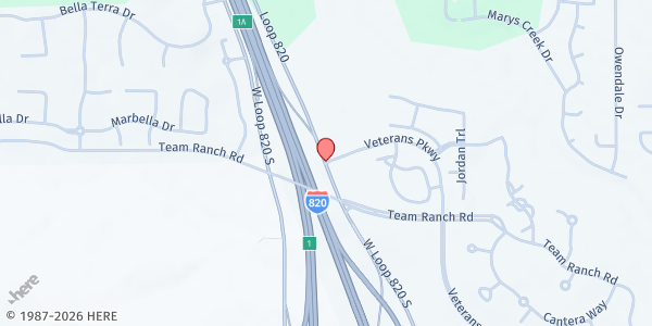 Map showing Capstone Church at 4600 Veterans Pkwy., Benbrook, TX