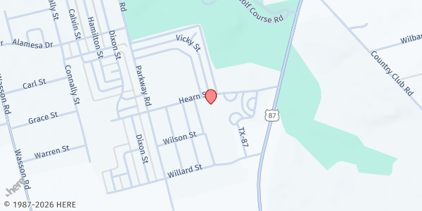 Map showing Holy Trinity Catholic Parish - St. Vincent De Paul at 1009 Hearn St., Big Spring, TX