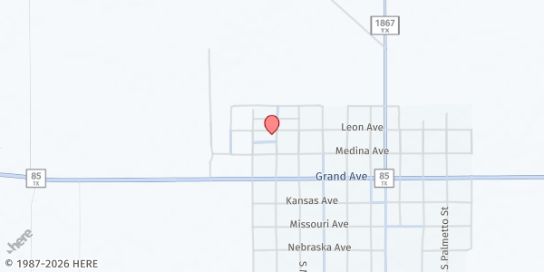 Map showing Dimmit County Food Pantry - Big Wells at 171 Houston St, Big Wells, TX